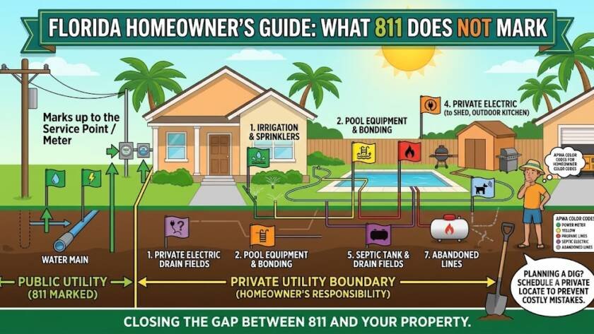 What 811 Does Not Mark: 7 Things Florida Homeowners Must Locate Themselves