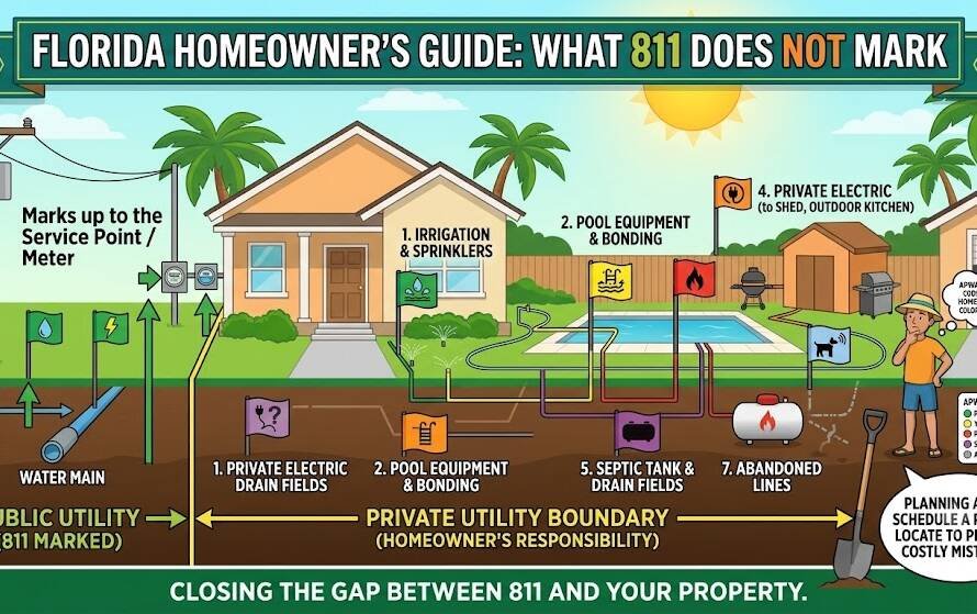 What 811 Does Not Mark: 7 Things Florida Homeowners Must Locate Themselves
