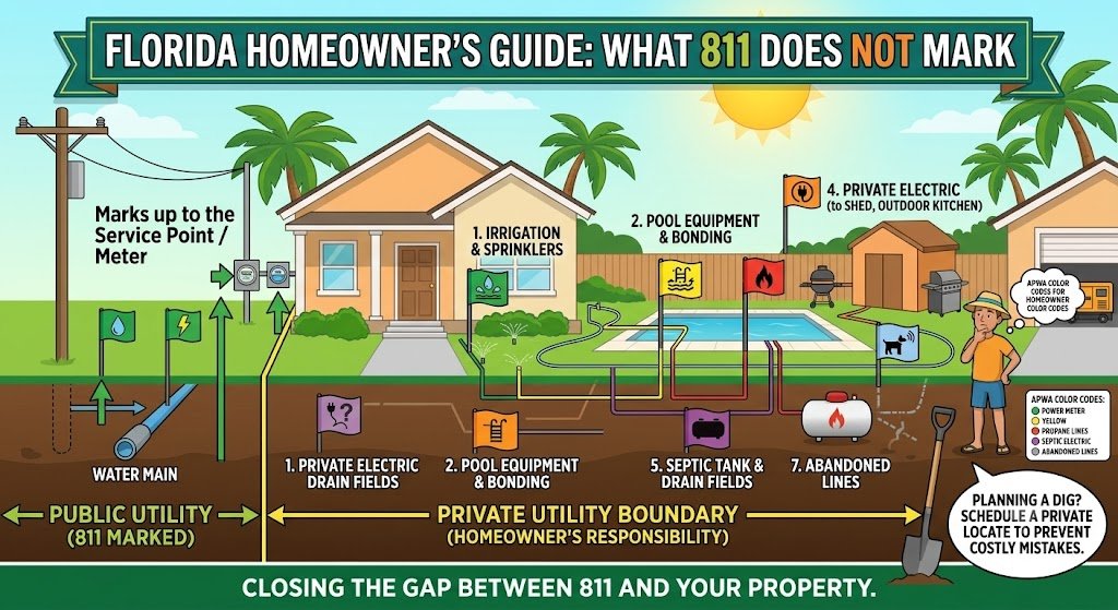 What 811 Does Not Mark: 7 Things Florida Homeowners Must Locate Themselves